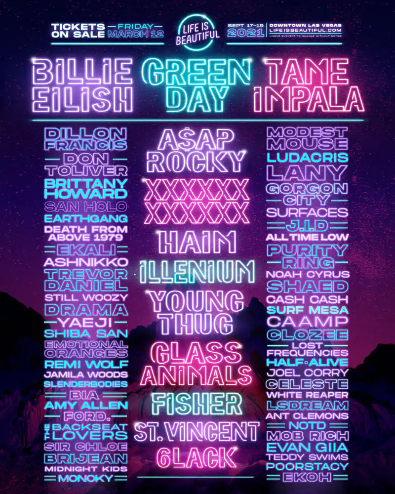 Green Day to headline Life Is Beautiful Festival