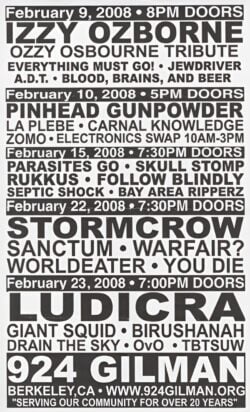 02-10-2008 Pinhead Gunpowder Concert Poster - 2008