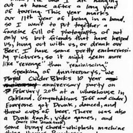 Billie Joe Armstrong Letter To The Fans Pg 1